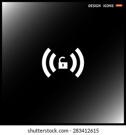 Wireless network access is open, unlocked. icon. vector design