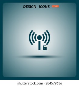 Wireless network access is open, unlocked. icon. vector design