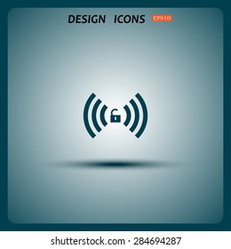 Wireless network access is open, unlocked. icon. vector design