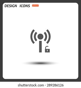Wireless network access is open, unlocked. icon. vector design