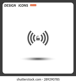 Wireless network access is open, unlocked. icon. vector design