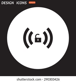Wireless network access is open, unlocked. icon. vector design