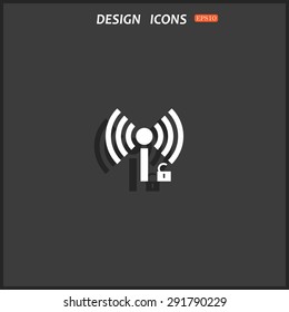 Wireless network access is open, unlocked. icon. vector design