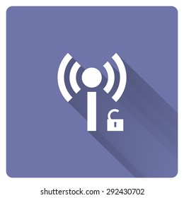 Wireless network access is open, unlocked. icon. vector design