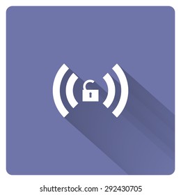 Wireless network access is open, unlocked. icon. vector design