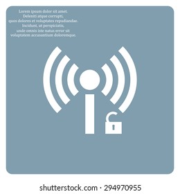 Wireless network access is open, unlocked. icon. vector design