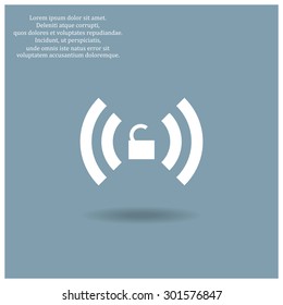 Wireless network access is open, unlocked. icon. vector design