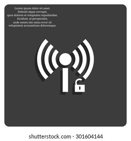 Wireless network access is open, unlocked. icon. vector design