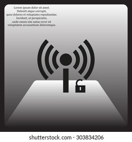 Wireless network access is open, unlocked. icon. vector design