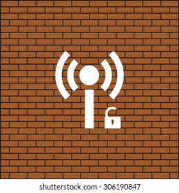 Wireless network access is open, unlocked. icon. vector design