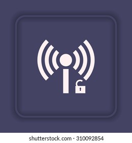 Wireless network access is open, unlocked. icon. vector design