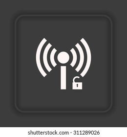 Wireless network access is open, unlocked. icon. vector design