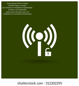 Wireless network access is open, unlocked. icon. vector design