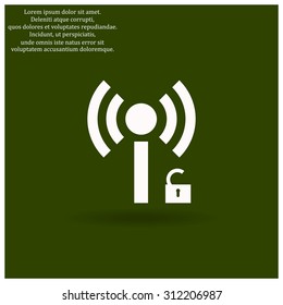 Wireless network access is open, unlocked. icon. vector design