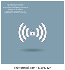Wireless network access is open, unlocked. icon. vector design
