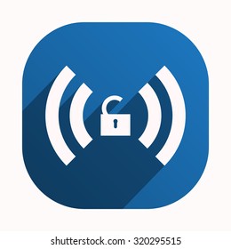 Wireless network access is open, unlocked. icon. vector design
