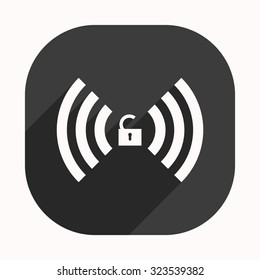 Wireless network access is open, unlocked. icon. vector design