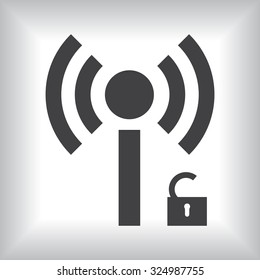 Wireless network access is open, unlocked. icon. vector design