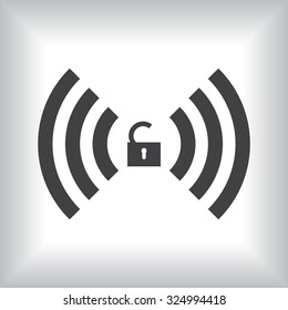 Wireless network access is open, unlocked. icon. vector design