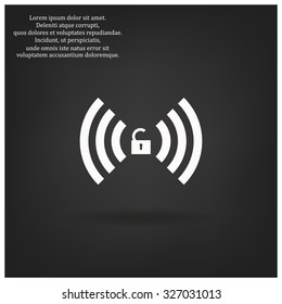 Wireless network access is open, unlocked. icon. vector design