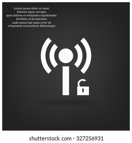 Wireless network access is open, unlocked. icon. vector design