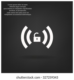 Wireless network access is open, unlocked. icon. vector design