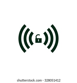 Wireless network access is open, unlocked. icon. vector design