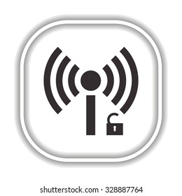 Wireless network access is open, unlocked. icon