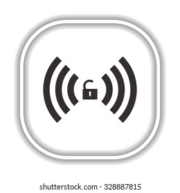 Wireless network access is open, unlocked. icon