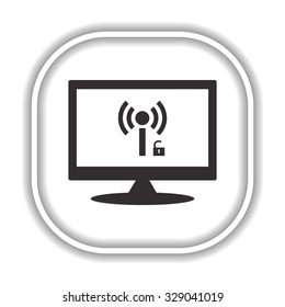 Wireless network access is open, unlocked.  Modern design flat style icon