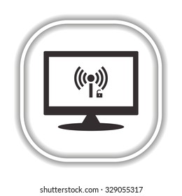 Wireless network access is open, unlocked. Modern design flat style icon
