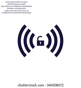 Wireless network access is open, unlocked. icon. vector design