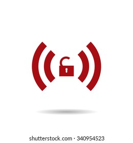 Wireless network access is open, unlocked. icon. vector design