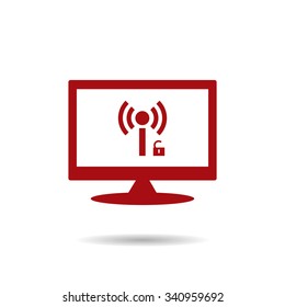 Wireless network access is open, unlocked. icon. vector design