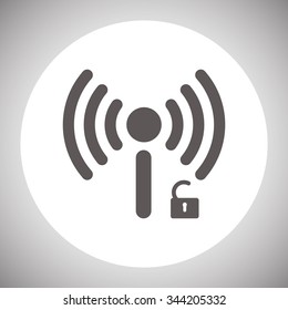 Wireless network access is open, unlocked. icon. vector design