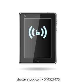 Wireless network access is open, unlocked. icon. vector design