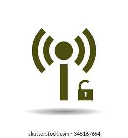 Wireless network access is open, unlocked. icon. vector design