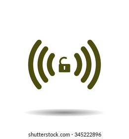 Wireless network access is open, unlocked. icon. vector design