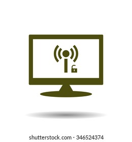 Wireless network access is open, unlocked. icon. vector design