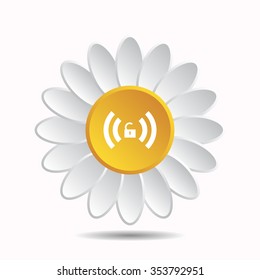 Wireless network access is open, unlocked icon, vector illustration. Flat design style