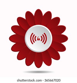 Wireless network access is open, unlocked icon, vector illustration. Flat design style