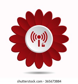 Wireless network access is open, unlocked icon, vector illustration. Flat design style