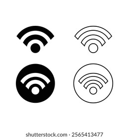 wireless network connection icon set. wifi symbol