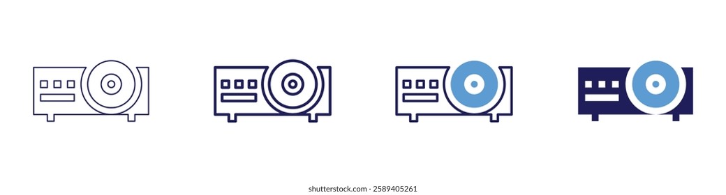 Wireless network icon in 4 different styles. Thin Line, Line, Bold Line, Duotone. Duotone style. Editable stroke.