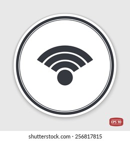 Wireless Network Icon. Flat design style. Made vector illustration. Emblem or label with shadow.
