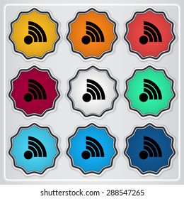 Wireless Network Icon. Flat design style. Made vector illustration. Emblem or label with shadow.