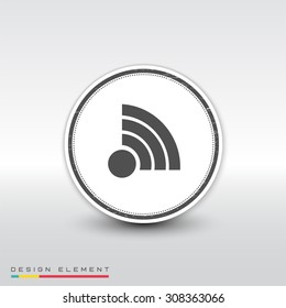 Wireless Network Icon. Flat design style. Made vector illustration. Emblem or label with shadow.