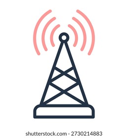 Wireless-Netzwerk-Symbol Linie Farbdesign, Vektorgrafik