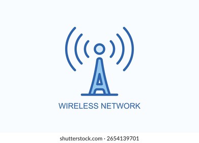 Icono De Red Inalámbrica O Ilustración vectorial Aislada De Logotipo