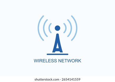 Icono De Red Inalámbrica O Ilustración vectorial Aislada De Logotipo